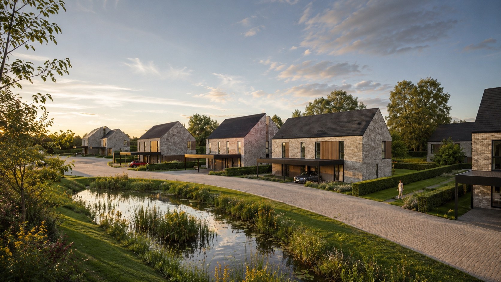 Projet LES JARDINS DE RHISNES — rendu architectural (projection)